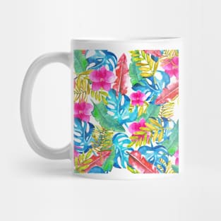 Exotic Watercolor Tropical Plants Pattern Mug